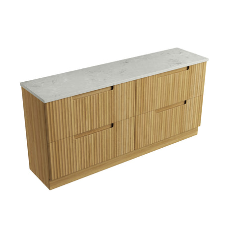 Lovina 1800mm Harvest Oak Floor Standing Double Vanity - Fluted