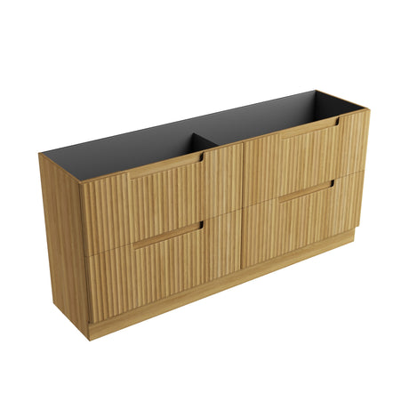 Lovina 1800mm Harvest Oak Floor Standing Double Vanity - Fluted