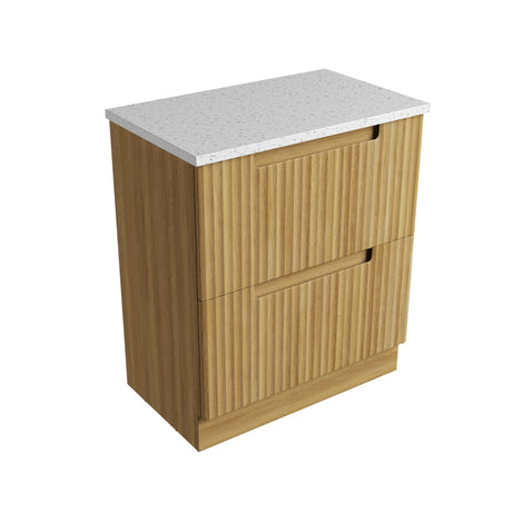 Lovina 750mm Harvest Oak Floor Standing Vanity - Fluted