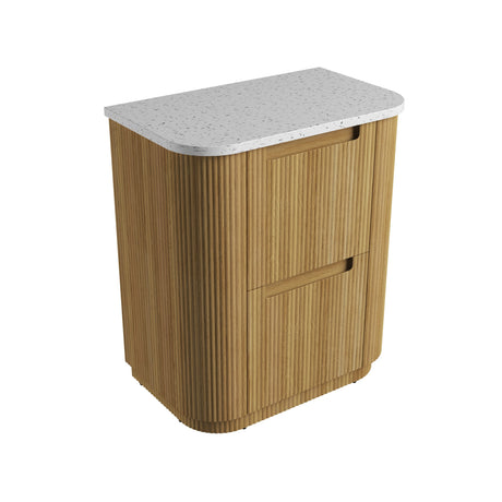 Varcelli 750mm Matte White Floor Standing Vanity - Curve Fluted