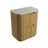 Varcelli 750mm Matte White Floor Standing Vanity - Curve Fluted