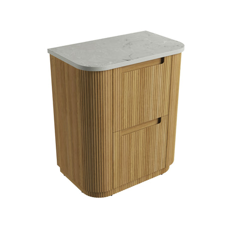 Varcelli 750mm Matte White Floor Standing Vanity - Curve Fluted