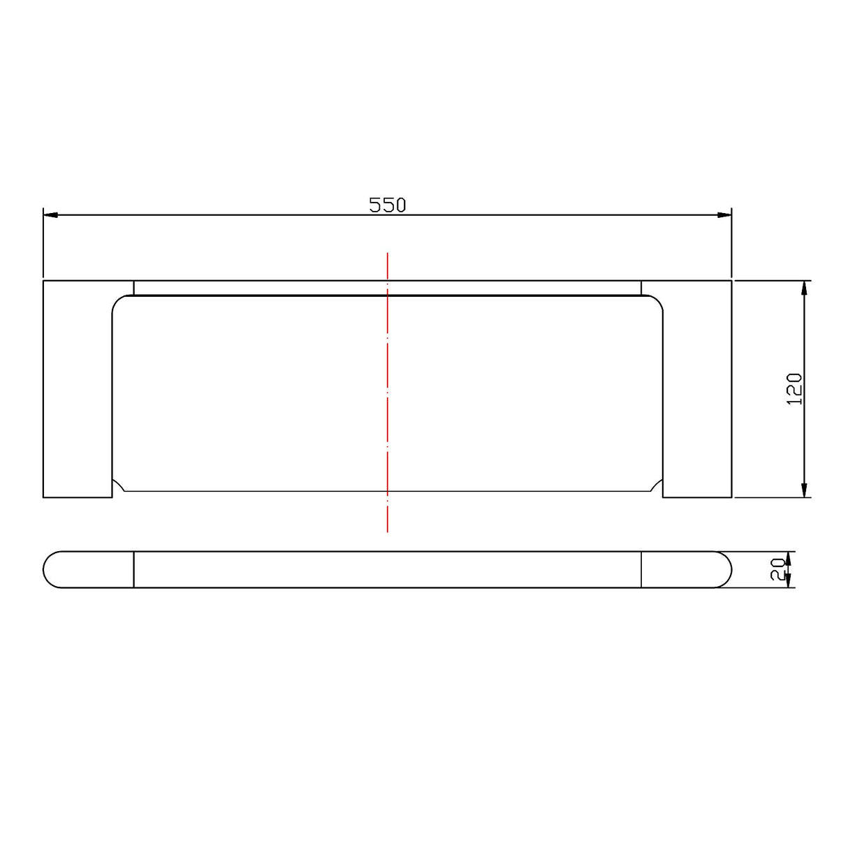 VOG - Brushed Nickel Glass Shelf