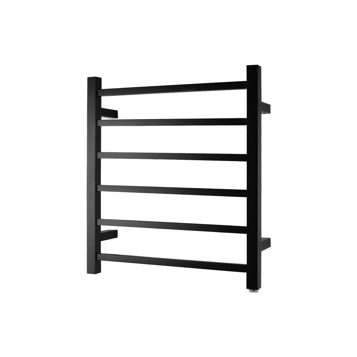 Square black heated towel rack 6 bars