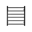 Square black heated towel rack 6 bars