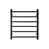 Square black heated towel rack 6 bars