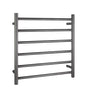 Round gunmetal heated towel rack 6 bars