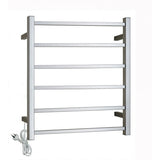 square chrome heated towel rack 6 bars