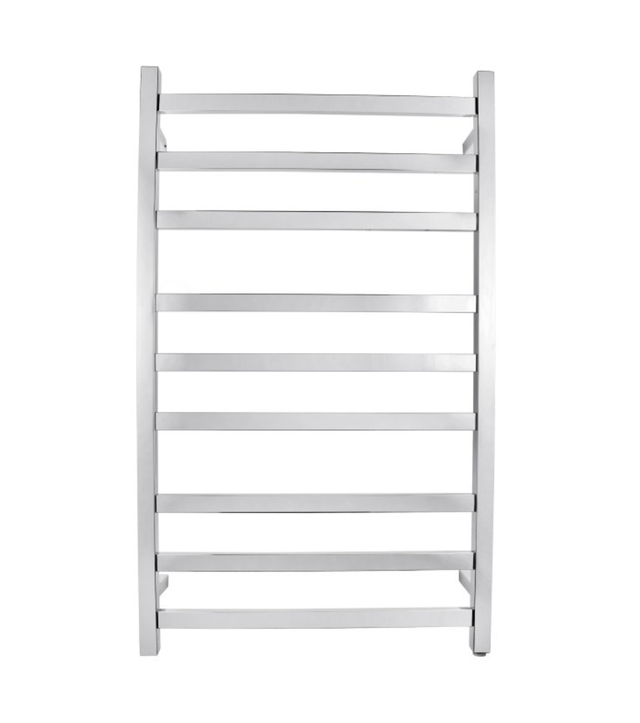 Square chrome heated towel rack 9 bars