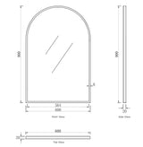 Archie 900x600mm Tuffi Mirror - Black Frame