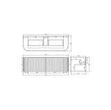 Avalon 1500mm Wall Hung Double Vanity Drawing