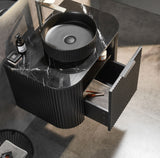 Avalon 750mm Matte Black Wall Hung Vanity top view