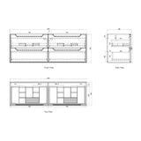 Byron 1500mm Sable Walnut Wall Hung Vanity - Fluted