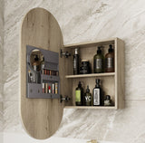 Open Beau Monde Oblong Harvest Oak Shaving Cabinet