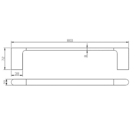 Bellino Single Towel Rail 800mm