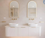 Bondi Wall Hung Fluted Vanity Curve 1800mm - White