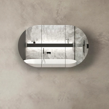 Bondi Black Oak Shaving Cabinet - 1200 x 750mm front view