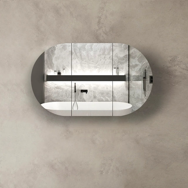 Bondi Black Oak Shaving Cabinet - 1200 x 750mm front view