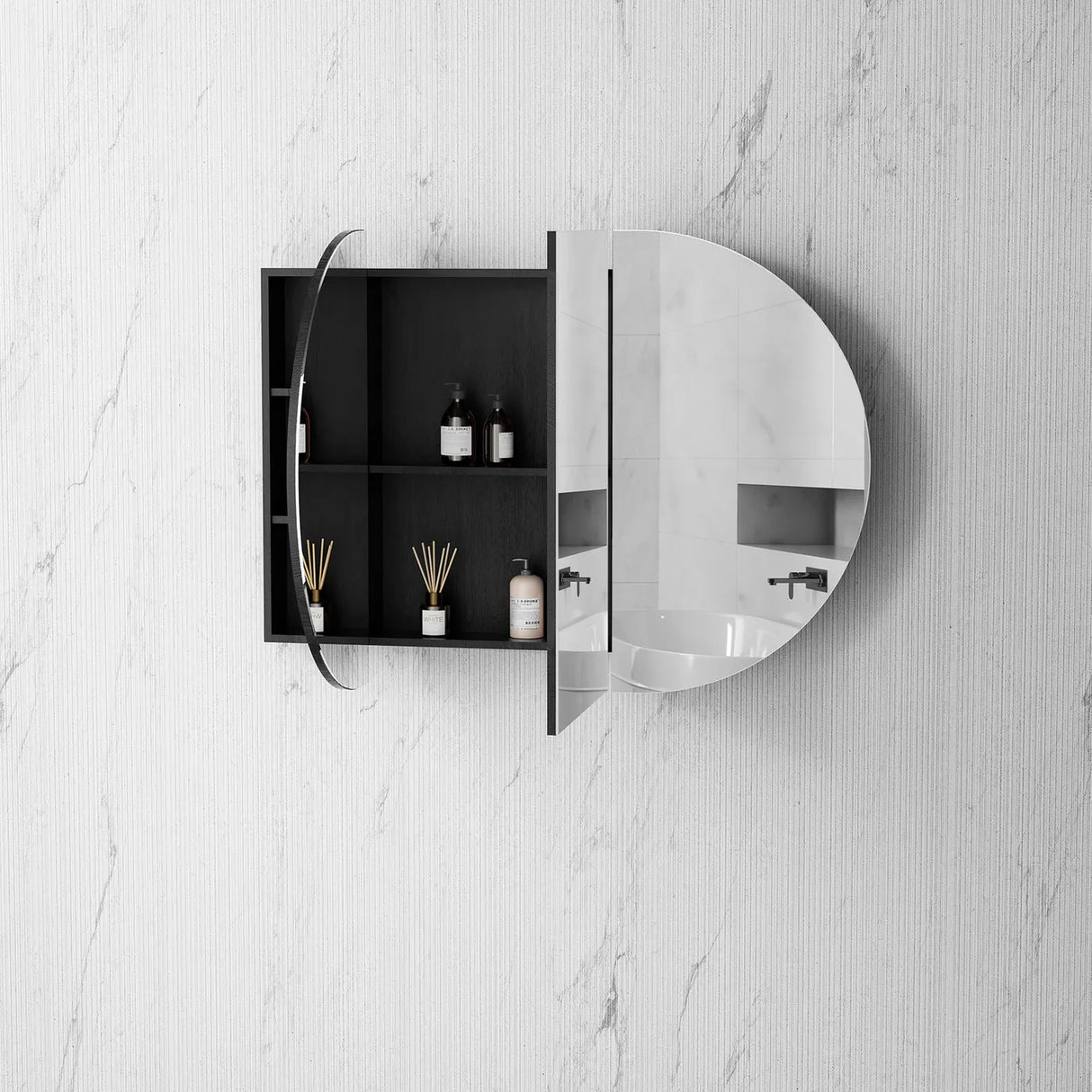 Open Bondi Black Oak Shaving Cabinet - 1200 x 750mm