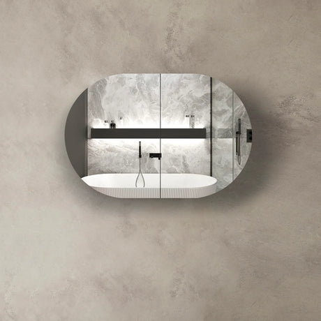 Front view Bondi Black Oak Shaving Cabinet - 900 x 600mm