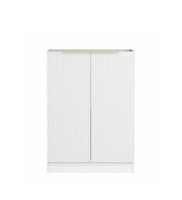 Bondi Laundry 630 Fluted White Base Cabinet front