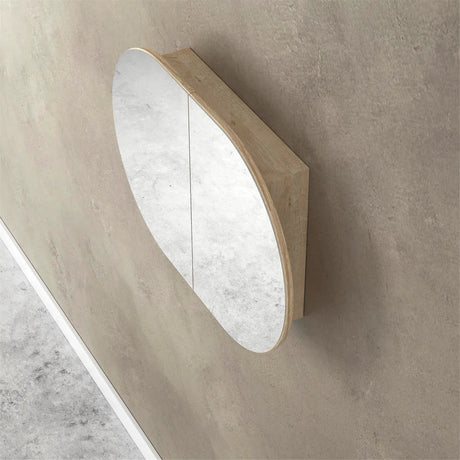 Bondi Natural Oak Shaving Cabinet - 900 x 600mm top view
