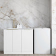 Bondi White Base Laundry Cabinet with Stone Top and Sink 1060x600x900