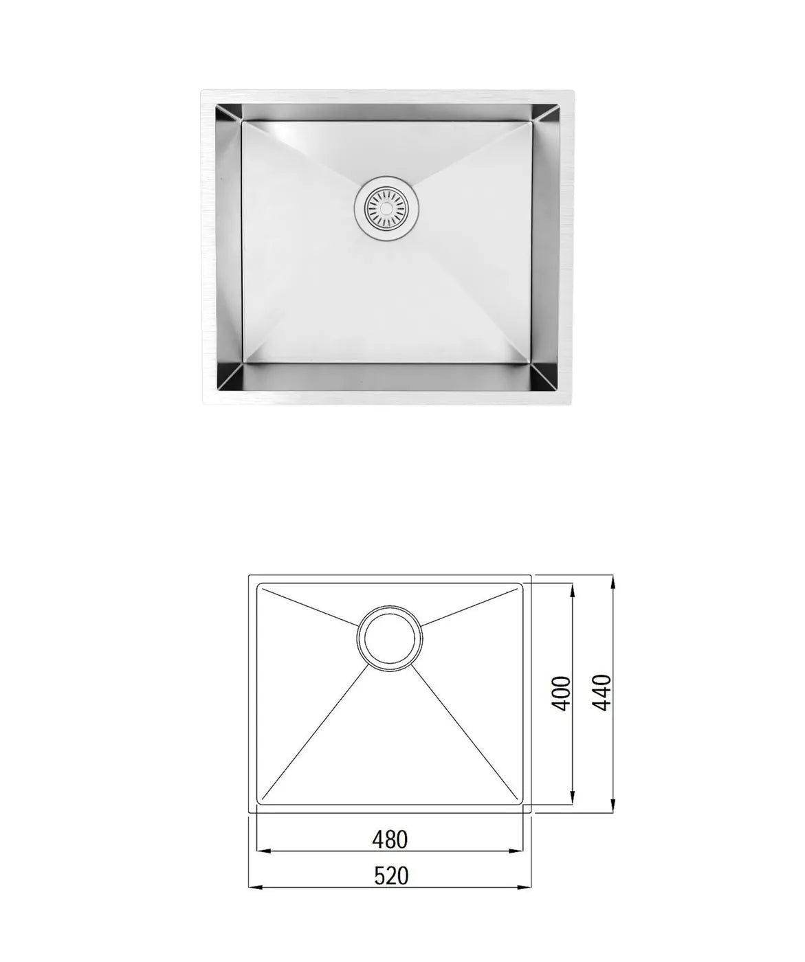 Bondi White Base Laundry Cabinet with Stone Top and Sink 1060x600x900 sink drawing