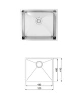 Bondi White Base Laundry Cabinet with Stone Top and Sink 1060x600x900 sink drawing