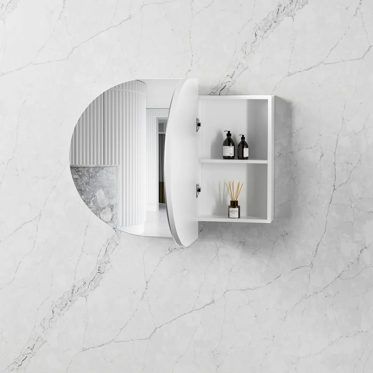 Open Bondi White Shaving Cabinet - 900 x 600mm