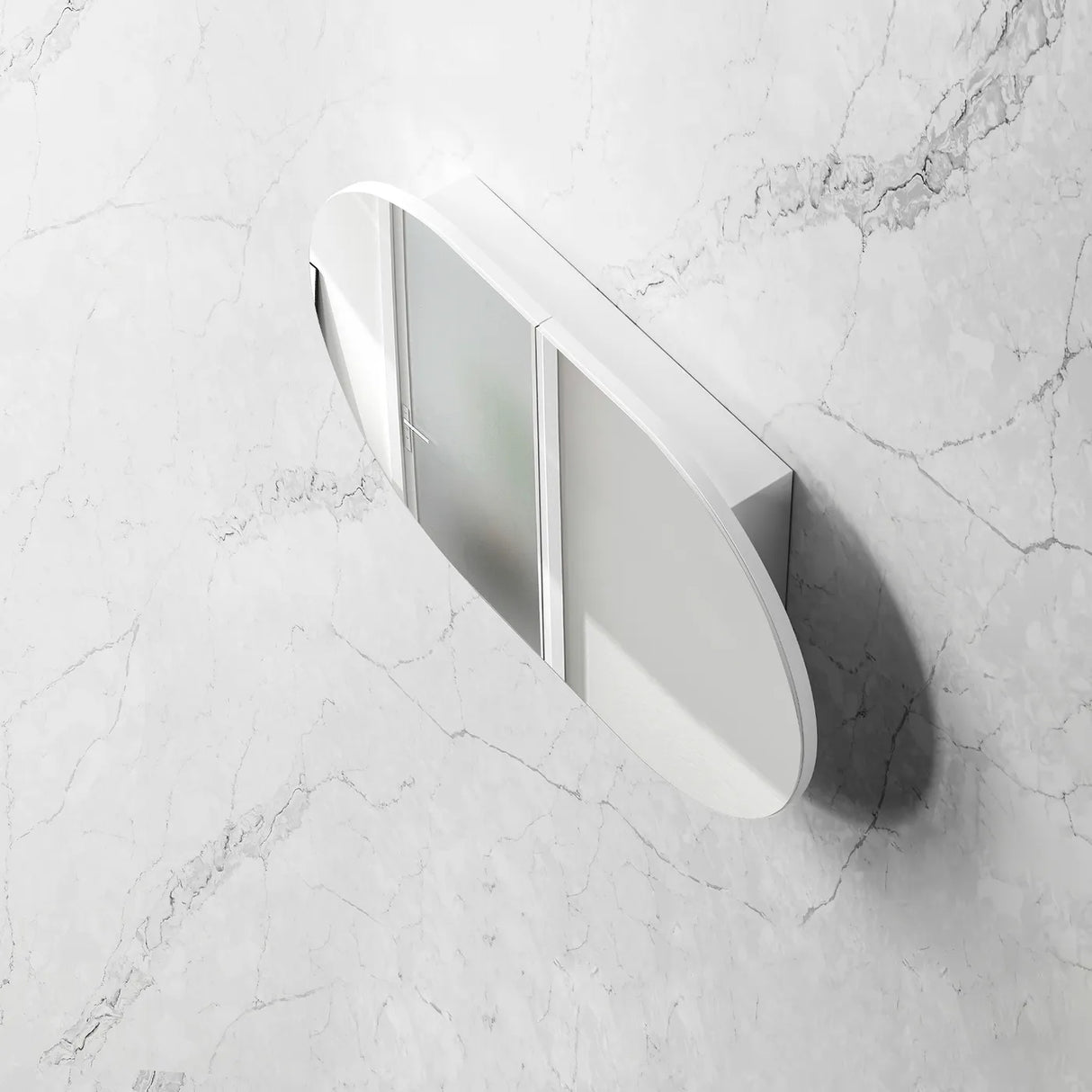 Bondi White Shaving Cabinet - 900 x 600mm top view