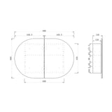 Bondi White Shaving Cabinet - 900 x 600mm drawing
