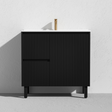 Matte black left hand Brighton PVC Floor Vanity 900mm