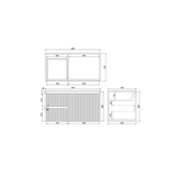 Brindabella Wall Hung Left Hand Drawer Vanity 900mm drawing details