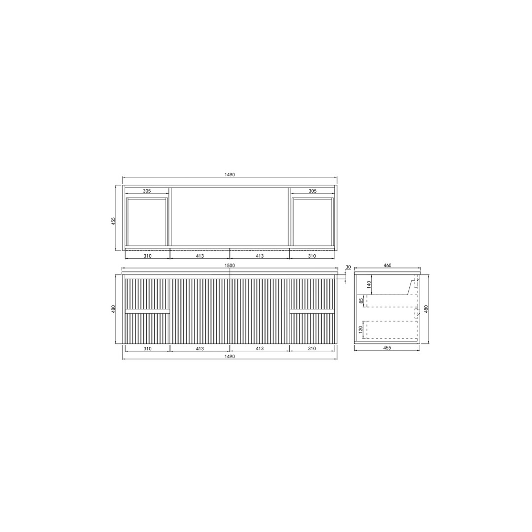 Brindabella Wall Hung Vanity 1500mm
