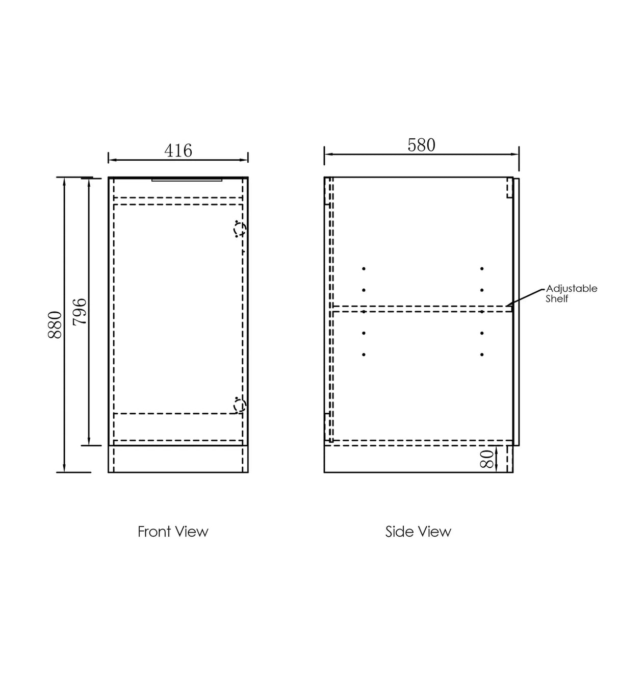 Byron/Bondi Black Oak Base Laundry Cabinet with Stone Top and Sink 1060x600x900 drawing