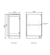 Byron/Bondi Black Oak Base Laundry Cabinet with Stone Top and Sink 1060x600x900 drawing