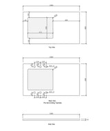 Byron/Bondi Black Oak Base Laundry Cabinet with Stone Top and Sink 1060x600x900 taphole drawing
