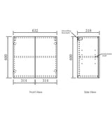 Byron/Bondi Black Oak Laundry Kit 1305x600x2100 drawing