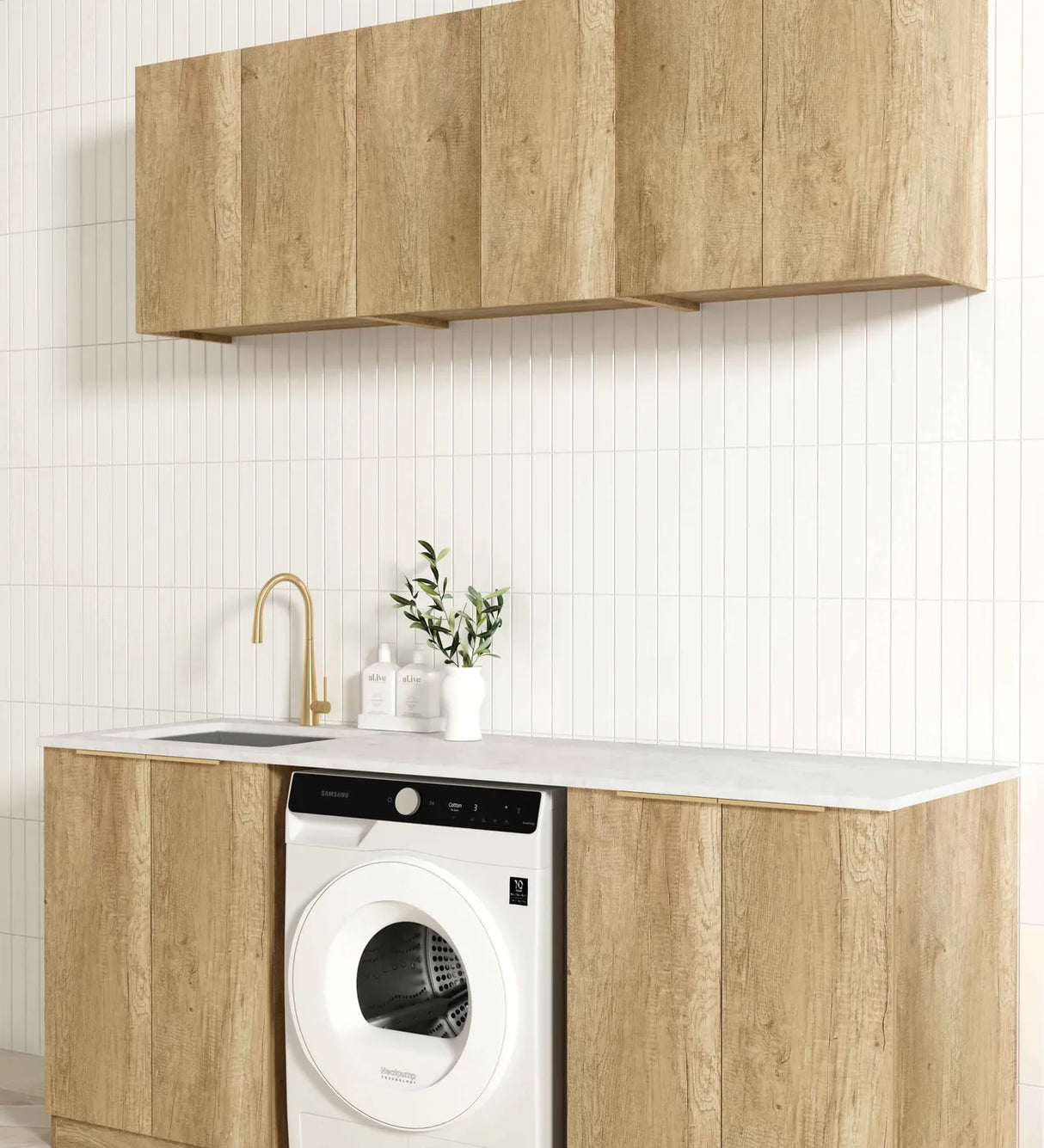 Byron/Bondi Natural Oak Laundry Kit 1960x600x2100