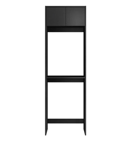 Byron Laundry 2100 Black Oak Tall Washing Machine Cabinet Front view