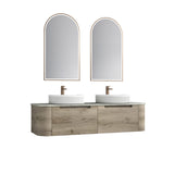 Hamilton 1500 Oak Wall Hung Vanity - Curve