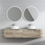 Hamilton 1800 Oak Wall Hung Vanity - Curve