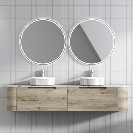 Hamilton 1800 Oak Wall Hung Vanity - Curve