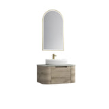 Hamilton 750 Oak Wall Hung Vanity - Curve