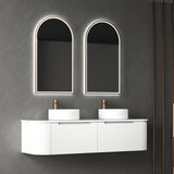 Petra Mark II 1500 mm Matte White Wall Hung Vanity - Curve Fluted