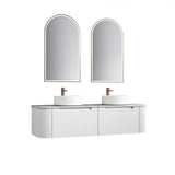 Petra Mark II 1500 mm Matte White Wall Hung Vanity - Curve Fluted