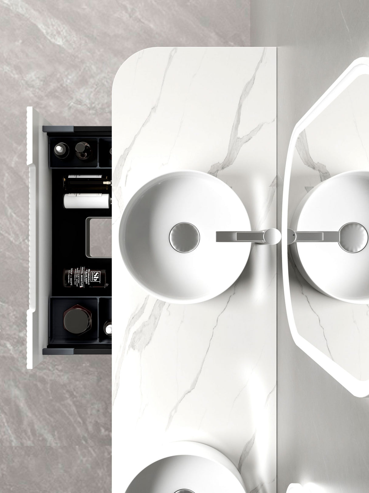 Petra Mark II 1800 mm Matte White Wall Hung Vanity - Curve Fluted