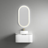 Petra Mark II 750 mm Matte White Wall Hung Vanity - Curve Fluted