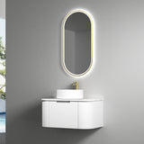 Petra Mark II 750 mm Matte White Wall Hung Vanity - Curve Fluted
